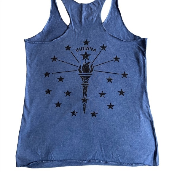 Indiana Born + Raised Blue & Black Racerback Tank, Women’s Size Medium - Picture 3 of 3